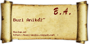 Buzi Anikó névjegykártya