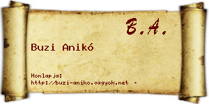 Buzi Anikó névjegykártya