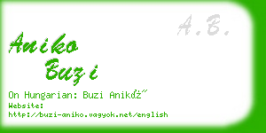 aniko buzi business card